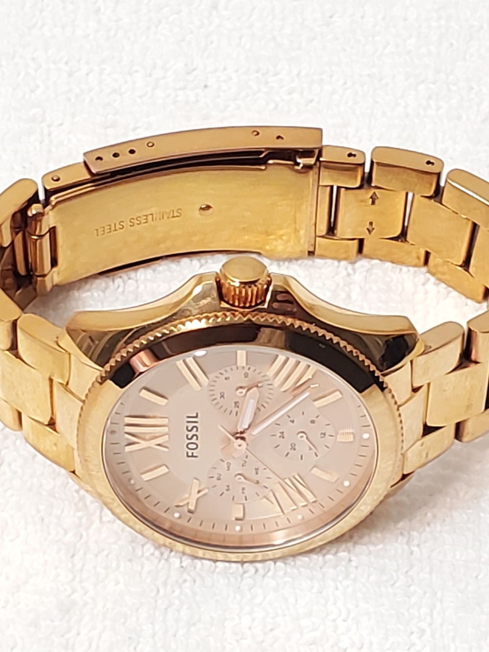 Fossil Cecile Women's Rose Gold Tone Day Date Quartz Watch Roman Numerals - Picture 5 of 10